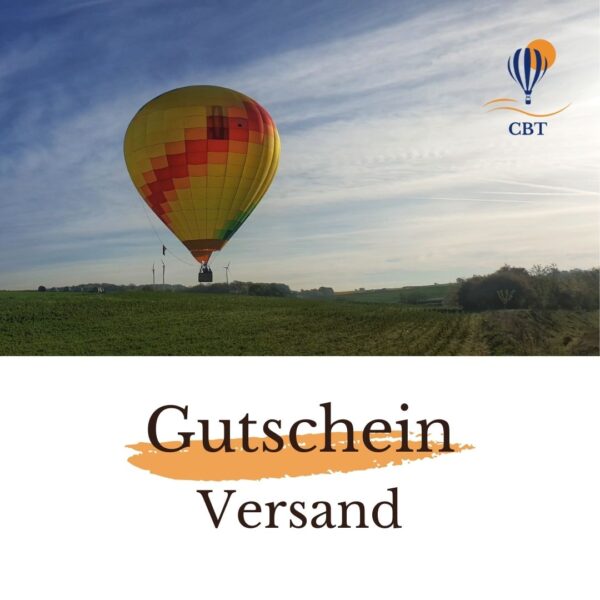 Bild eines Ballons mit Text: Gutschein Versand