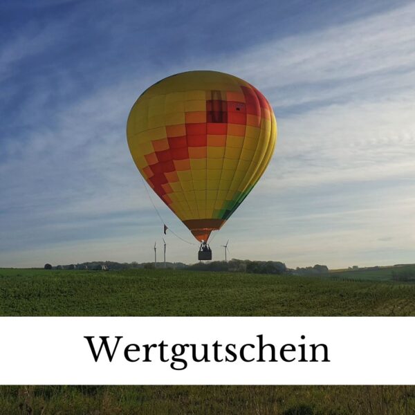 Bild eines Ballon mit Text: Wertgutschein